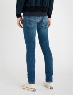 Nudie Jeans Skinny Lin Faded Slim-fit Skinny Jeans In Mid