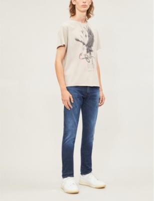 Replay Anbass Hyperflex Clouds Slim Stretch-denim Jeans In Dark Blue
