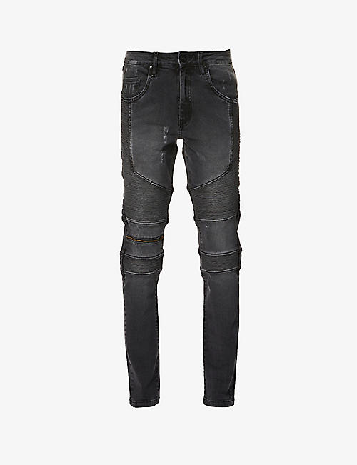 NO.91: No.91 biker skinny jeans