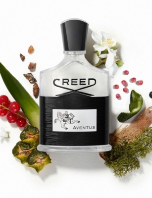 Shop Creed Ladies Black And Silver Unique Fresh Floral Aventus Eau De Parfum, Size: In Black & Silver Bottle