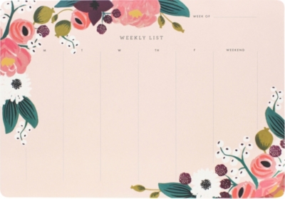 Rifle Paper Floral Weekly Planner Desk Pad Selfridges Com