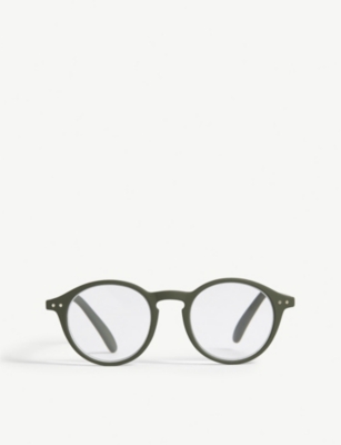 IZIPIZI: Letmesee #D Kaki round-frame reading glasses +2.00