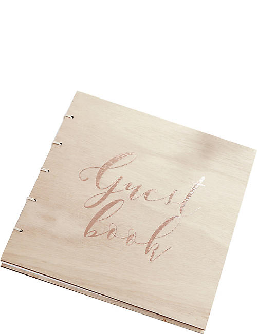 GINGER RAY: Foiled wooden wedding guest book