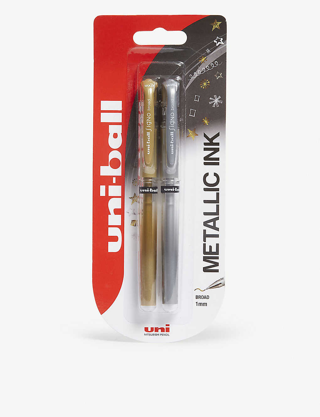 MITSUBISHI PENCIL CO Metallic ink gel pens pack of two