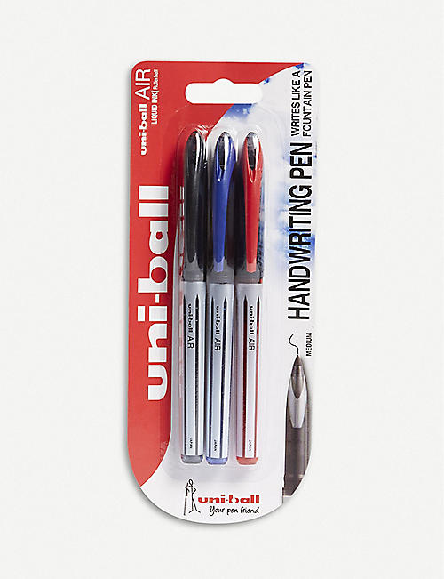 MITSUBISHI PENCIL CO: UB-188 L-Air medium rollerball pens 3-pack