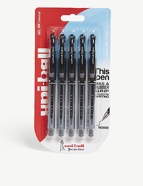 MITSUBISHI PENCIL CO: Mitsubishi Pencil Co. UM-151S rubber grip gel pens 5 pack