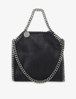 Stella Mccartney Womens Black Falabella Tiny Faux-leather Tote Bag