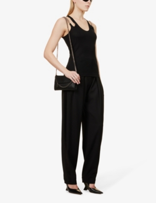 Stella Mccartney Mini Falabella Shaggy Dear Faux Leather Crossbody Bag In Black