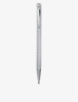 CARAN DACHE: Ecridor Chevron rhodium-plated ballpoint pen