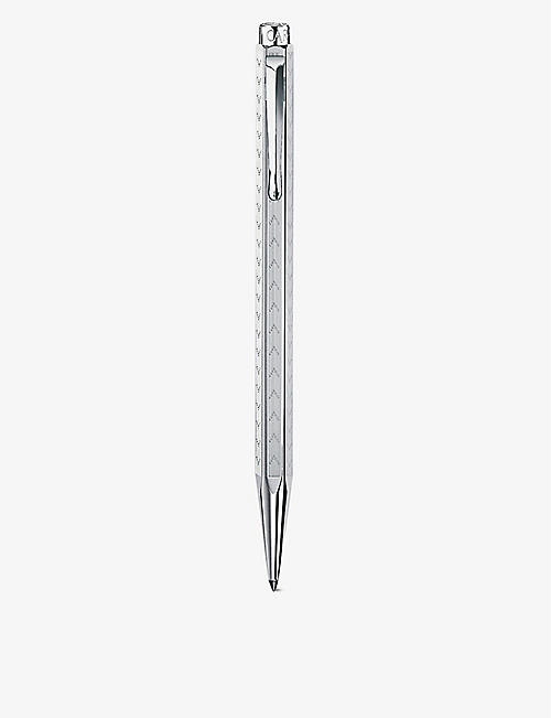 CARAN DACHE: Ecridor Chevron rhodium-plated ballpoint pen