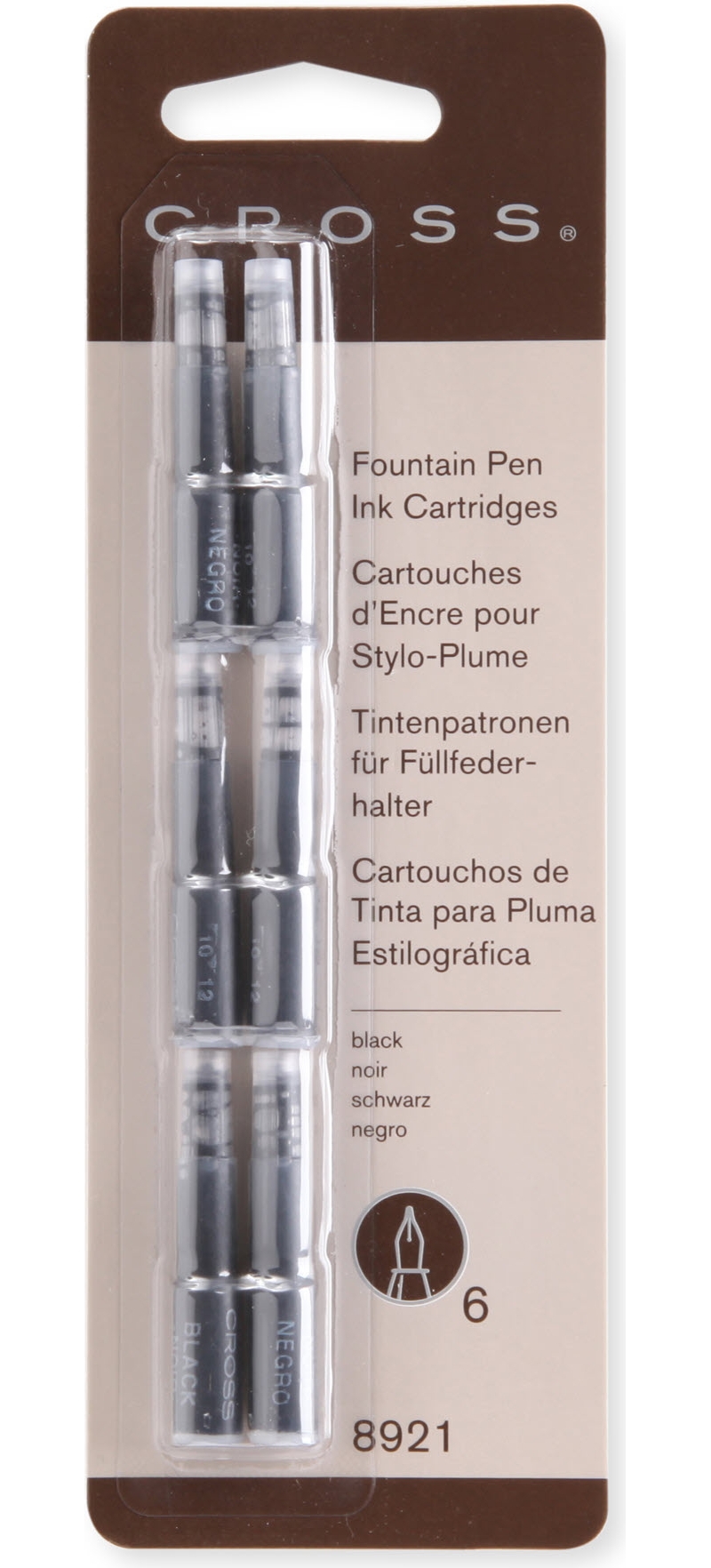 CROSS   Slim black fountain pen ink cartridges