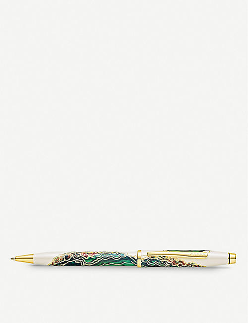 CROSS: Borneo marbled lacquer and gold-plated ballpoint pen