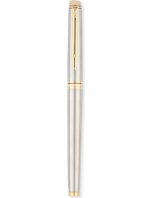 WATERMAN: Hémisphère stainless steel medium fountain pen with gold trim