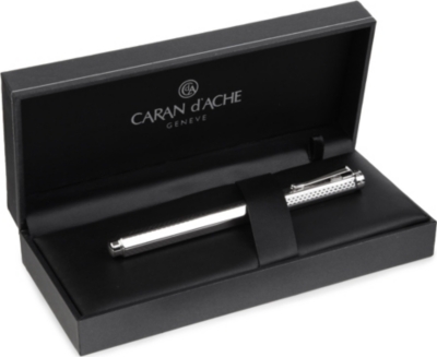 CARAN DACHE: Cubrik steel and rhodium fountain pen