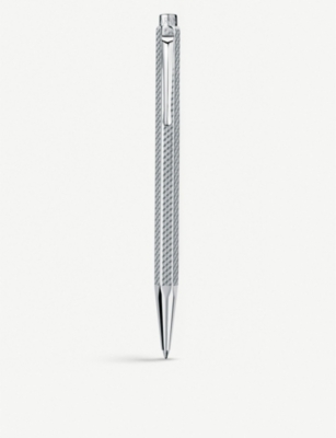 CARAN DACHE: Ecridor Chevron rhodium-plated ballpoint pen