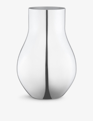 GEORG JENSEN: Cafu stainless steel vase 30cm