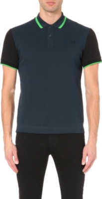 MCQ ALEXANDER MCQUEEN - Contrast-sleeve cotton polo shirt | Selfridges.com