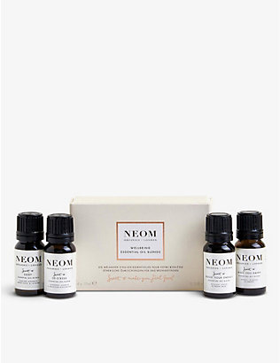 NEOM: Wellbeing essential oil blends collection box of four