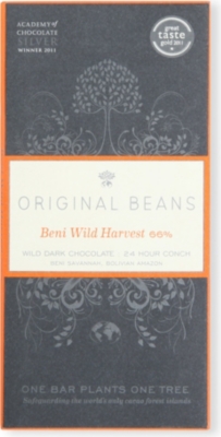 ORIGINAL BEANS   Beni Wild Harvest 66% dark chocolate bar 70g