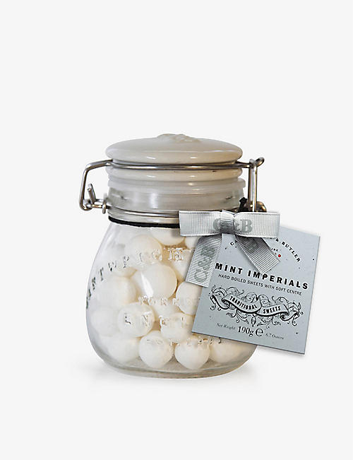 CARTWRIGHT & BUTLER: Mint Imperials sweets in jar 190g