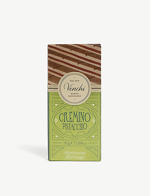 VENCHI：Cremino 开心果牛奶白巧克力条 110 克