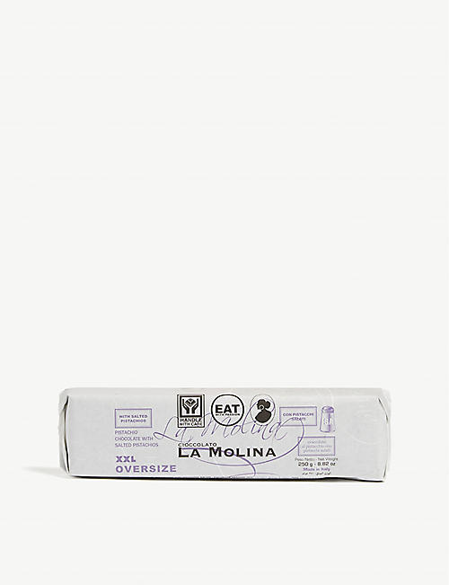 LA MOLINA: XXL pistachio chocolate and whole salted pistachio bar 250g
