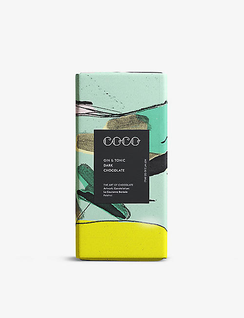 COCO CHOCOLATIER: Gin and Tonic dark chocolate bar 80g