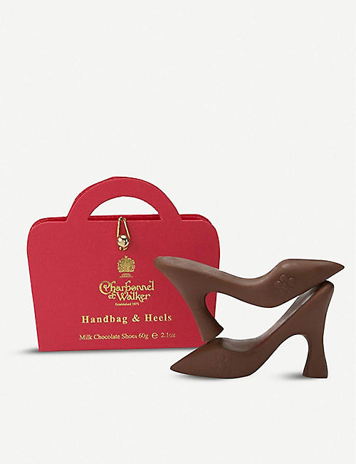 CHARBONNEL ET WALKER: Sea salt milk chocolate handbag and heels 60g