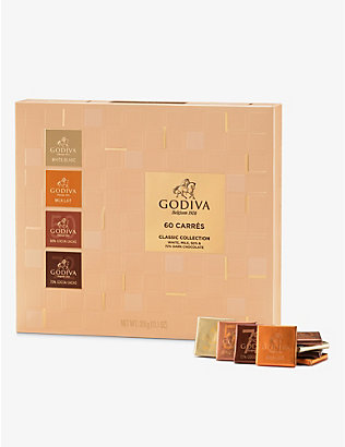 GODIVA: Classic Collection 60 chocolate carrés 310g