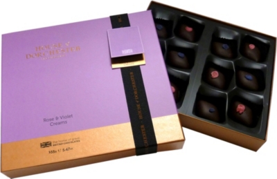 HOUSE OF DORCHESTER   Rose & violet chocolate selection box 165g