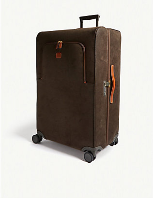 BRICS: LIFE four-wheel faux-suede suitcase 77cm