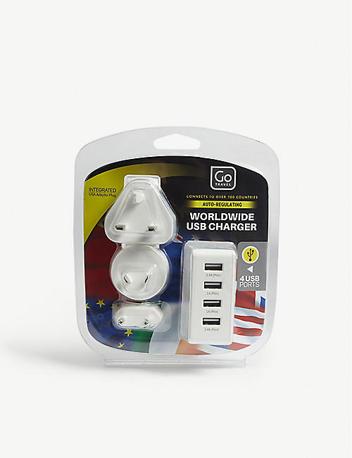 GO TRAVEL: Worldwide USB charger with four ports
