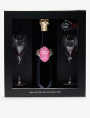 CHAMPAGNE: Grand Reserve Rosé Brut champagne glasses gift set 750ml