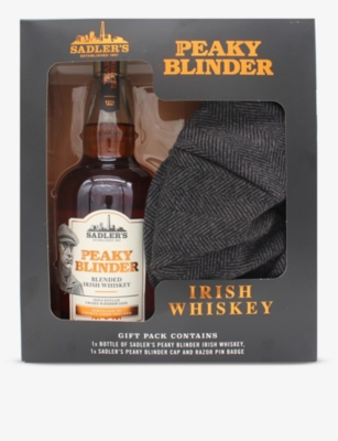 WHISKY AND BOURBON - Sadler's Peaky Blinder Irish whisky and flat cap gift  box 700ml