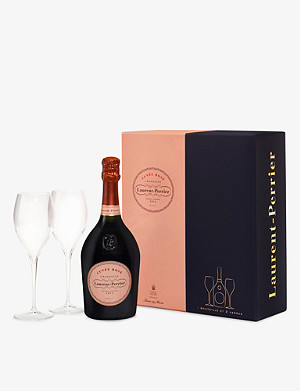 LAURENT PERRIER Cuvée Rosé Brut NV two-glass gift pack 750ml