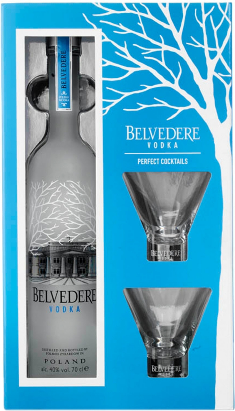 BELVEDERE   Vodka and Martini glass set 700ml