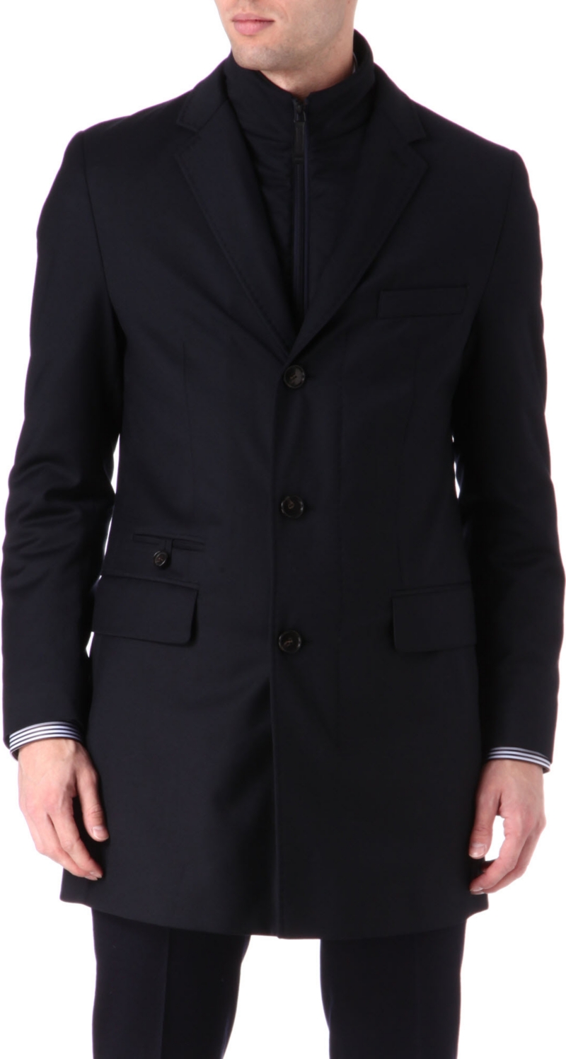 HUGO BOSS   Duncan detachable collar slim fit coat