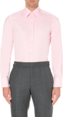 TOM FORD Classic-Fit Single-Cuff Herringbone Cotton Shirt