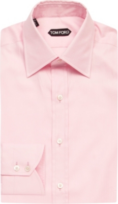 TOM FORD Classic-Fit Single-Cuff Herringbone Cotton Shirt