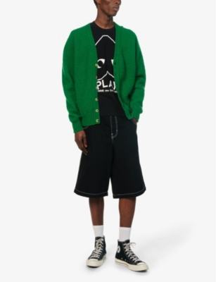 Comme Des Garçons Play Graphic Print Crewneck Short Sleeves T-shirt In Black