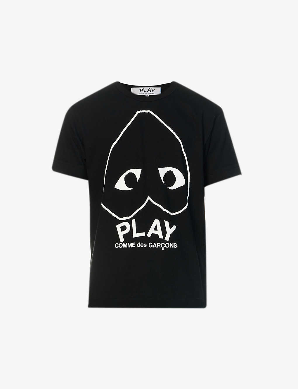 Shop Comme Des Garçons Play Comme Des Garcons Play Men's Black Logo-print Cotton T-shirt
