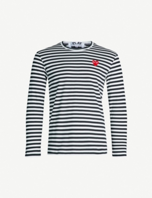 comme des garcon long sleeve striped