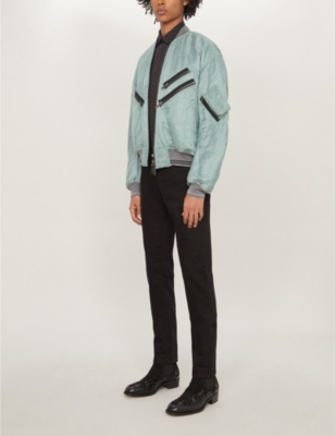 HAIDER ACKERMANN ATHENAES LINEN AND SILK-BLEND BOMBER JACKET