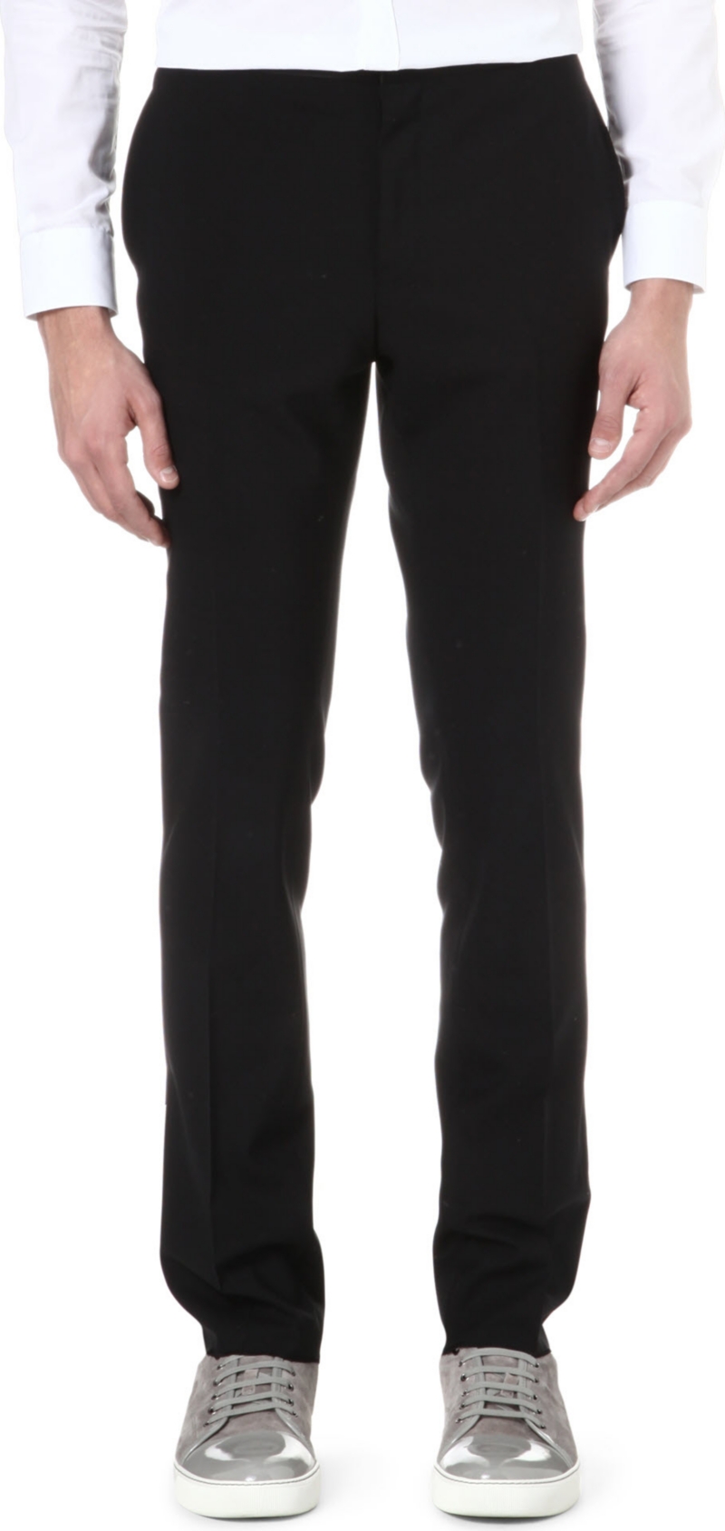 LANVIN   Silk waistband slim fit trousers