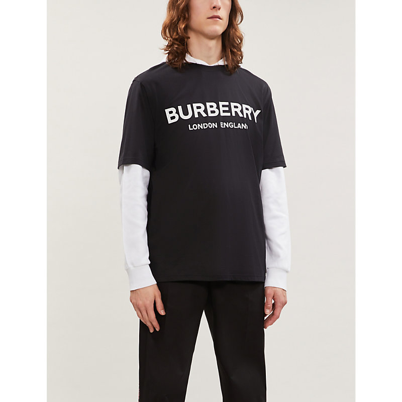 BURBERRY 标志-打印 棉 吨-衬衫