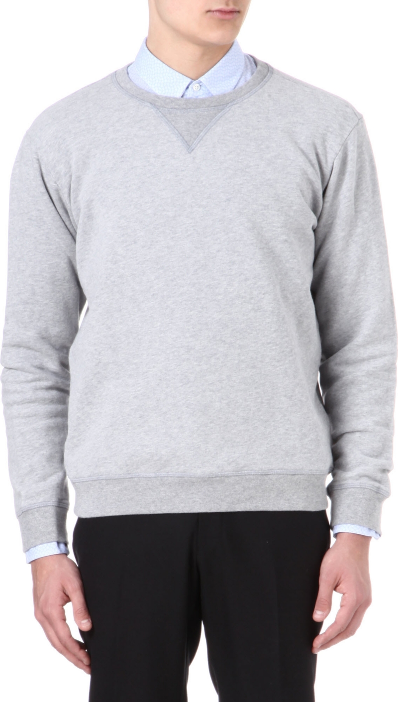 MAISON MARTIN MARGIELA   Leather elbow patch sweatshirt