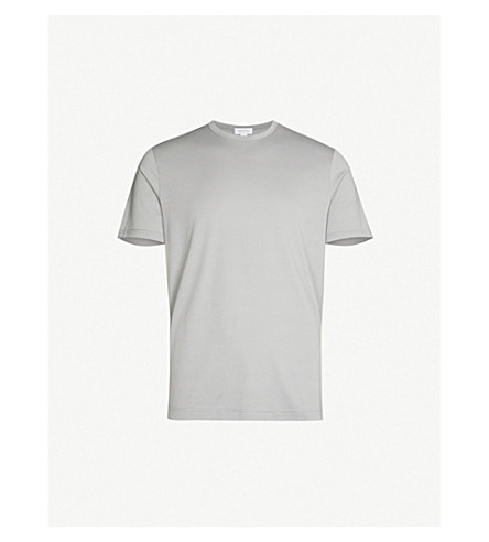 Sunspel Classic Cotton-jersey T-shirt In Light Grey