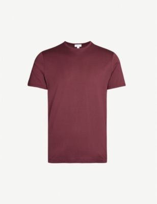 Sunspel Classic Cotton-jersey T-shirt In Maroon