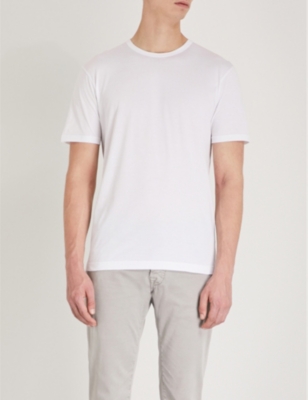 Shop Sunspel Mens White Classic Cotton-jersey T-shirt