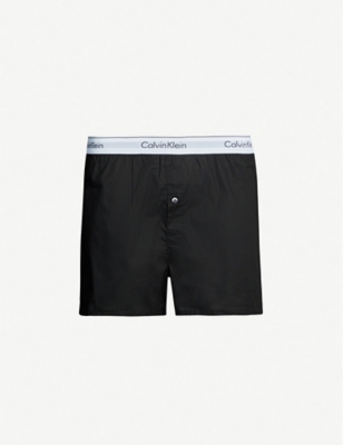 Shop Calvin Klein Men's Black / Grey Heather Modern Cotton Slim-fit Boxer Shorts Pack Of Two